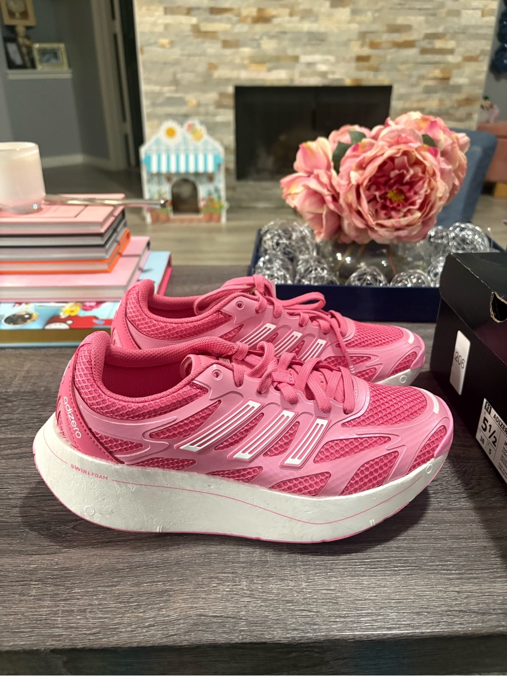 Adizero Aruku Pink Women's Running Sneakers, Size 5 1/2, New w/Tags and Box